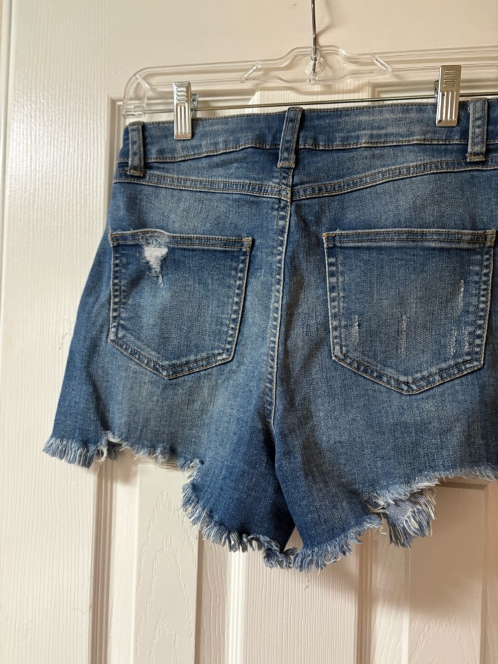 Rewash Super High Rise Vintage Reunion Blue Distressed Denim Jean Shorts Size 26 - Picture 8 of 11